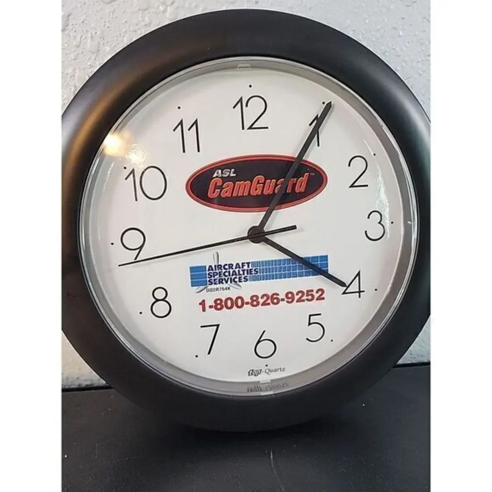 ASL CAM‎ GAURD Top-Quartz Advertising Round Wall Battery Clock